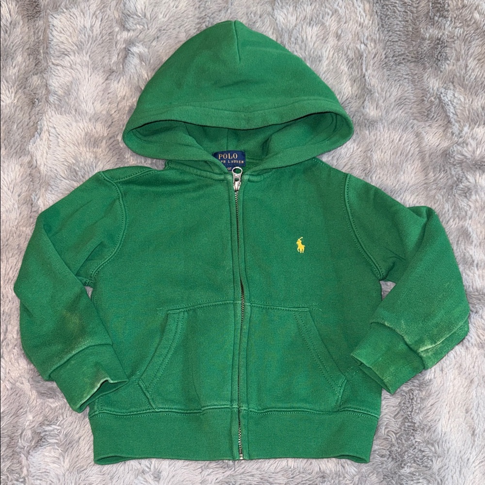 Polo by Ralph Lauren Green Zip-Up Hoodie - Kids 3T